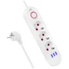 Maclean Razdelilec podaljšek MCE394W s 3 vtičnicami + 3xUSB, 1.5m, bel