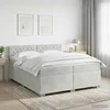 vidaXL Postelja boxspring z vzmetnico Svetlo siva 200 x 200 cm Žamet