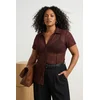Trendyol Curve Ženska bluza Tbbss25Af00061, Braon