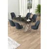 Hanah Home Set Trpezarijski sto i 6 stolica Lai, Antracit-crni