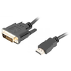 LANBERG povezovalni kabel HDMI/A na DVI-D (24 1), M/M, 4K@30Hz, dolžina 3 m, črn, dvosmerni, pozlačeni konektorji