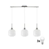LED luster na sajli HARMA 3xE27/60W/230V mat hrom/bela