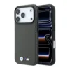 Maska BMW M Quadrille Kevlar Metal Logo Magsafe za iPhone 17 Pro Max/ 18 Pro Max siva