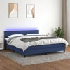 Krevet box spring s madracem LED plavi 160x200 cm od tkanine