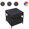 Stolić za kavu s beskonačnim LED svjetlima crni 50 x 50 x 51 cm