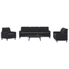 4-dijelni set sofa s jastucima crni baršunasti