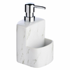 Bel keramični dozirnik za milo Wenko Festival Marble, 380 ml