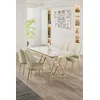 Hanah Home Set Trpezarijski sto i 4 stolice, Krem-beli