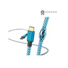 HAMA odsevni polnilni kabel, USB-C - USB-C, 1,5 m, najlon, modra
