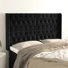 shumee Vzglavje z ušesi črno 147x16x118/128 cm žamet