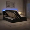 vidaXL LED Postelja za Shranjevanje z Blazino Črna 180 x 200 cm Žamet