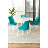 Hanah Home Set Trpezarijski sto i 4 stolice, Tirkizno-beli