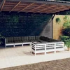 11-dijelna vrtna garnitura od borovine s jastucima bijela