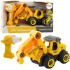 LEAN TOYS Bager za sestavljanje z RC pilotom in vijačnikom, rumeno-siv