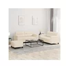 3-dijelni set sofa s jastucima bež tkanina od mikrovlakana