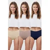 Trendyol Navy Blue-Multicolored 3-Pack Micro Seamless/Non-Trace Hipster Knitted Panties