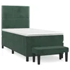 Vidaxl Box spring postelja z vzmetnico temno zelena 100x200 cm žamet