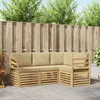 Setovi sofa 4 pcs Bijela i bež 185,5 x 126,5 x 73 cm Poliester