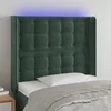 shumee vidaXL LED posteljno vzglavje temno zeleno 93x16x118/128 cm žamet