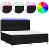 Vidaxl Box spring postelja z vzmetnico LED črna 200x200 cm blago
