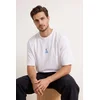 Trendyol Muška majica Tmnss23Ts00243, Bela
