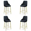 Hanah Home Set barskih stolica Enox, 4 komada, Antracit-zlatni