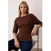 Trendyol Milla ženska bluza Twoaw26Bz00187, braon-braon