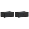 vidaXL Stenski nočni omarici s predalom 2 pcs Črna 49 x 34,5 x 20 cm