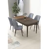 Hanah Home Set Trpezarijski sto i 4 stolice Nil, Sivo-braon