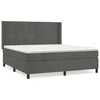 Vidaxl Box spring postelja z vzmetnico temno siva 180x200 cm žamet