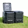 vidaXL Vrtni kompostnik črn 800 L