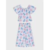 Sinsay - Komplet od viskoze: bluza i pantalone Stitch - svetlo plava