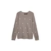 VERO MODA Pulover VMDOFFY kremna / temno siva