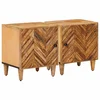 Noćni ormarić 2 pcs Smeđa 40 x 33,5 x 46 cm Čvrsto drvo manga