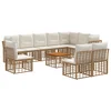 Set vanjskih sofa 11 pcs Prirodna i krema bijela Poliester