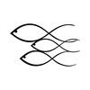 Wallity Zidna dekoracija Fish, 50x30cm, Crna