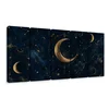 5-delna slika zlata luna med ozvezdji - 150x75