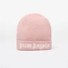 Palm Angels Kids Logo Knit Beanie Pink/ White II