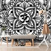 Tapeta Mandala zdravja v črnobeli varianti - 490x330