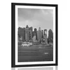 Plakat s paspartujem edinstveni New York v črnobeli varianti - 60x90 silver