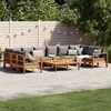 8-dijelna set vrtnih sofa s jastucima masivno bagremovo drvo