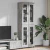 Highboard s policom FLORIN Betonski sivi 60 x 35 x 182 cm