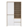 Bela vitrina v hrastovem dekorju 100x170x48 cm Next – Tvilum