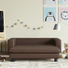 Dječja sofa s tabureom smeđa 100 x 50 x 30 cm od umjetne kože