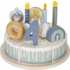 LITTLE DUTCH Torta za rojstni dan 26 delov lesena Modra