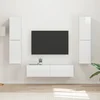 Set TV komoda 6 pcs Visoki sjaj bijela Konstruirano drvo