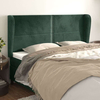 vidaXL Vzglavje z ušesi temno zelena 183x23x118/128 cm žamet