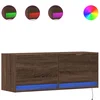 Vidaxl Stenska TV omarica z LED lučkami rjavi hrast 100x31x38 cm