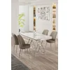 Hanah Home Set Trpezarijski sto i 4 stolice, Bež-beli