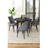 Hanah Home Set Trpezarijski sto i 4 stolice, Sivo-crni